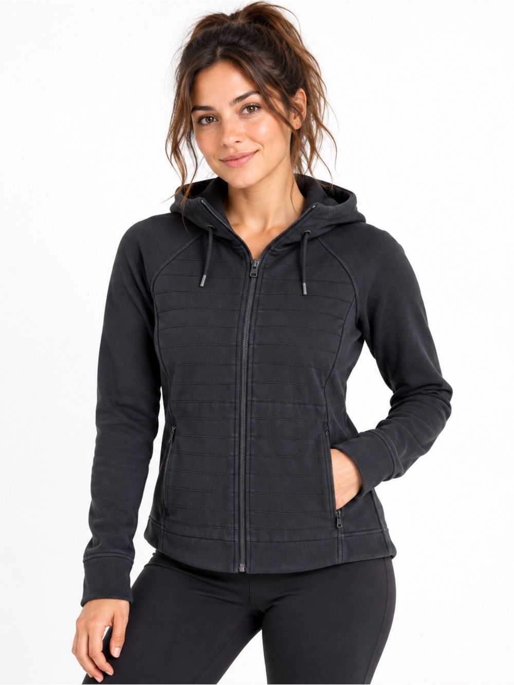 Lululemon Fleece Be True Full Zip Hoodie Jacket Womens 8 Black